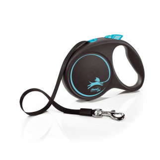 Рулетка Flexi Black Design для собак, стрічка, розмір L, 5 м (синя) - Інтернет-магазин спільних покупок ToGether