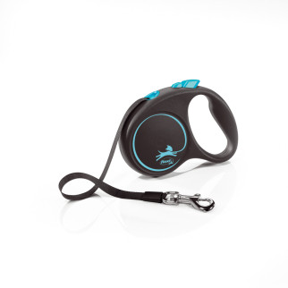 Рулетка Flexi Black Design для собак, стрічка, розмір S, 5 м (синя) - Інтернет-магазин спільних покупок ToGether