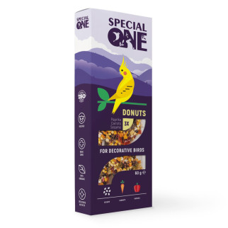 Пончики Speciаl One «Паприка, морква, кунжут» для декоративних птахів, 60 г - Інтернет-магазин спільних покупок ToGether