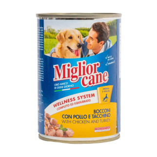 Вологий корм Migliorcane для собак, зі шматочками курки та індички, 405 г - Інтернет-магазин спільних покупок ToGether
