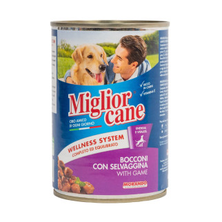 Вологий корм Migliorcane для собак, зі шматочками дичини, 405 г - Інтернет-магазин спільних покупок ToGether