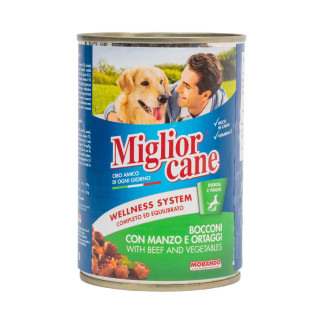 Вологий корм Migliorcane для собак, зі шматочками яловичини та овочами, 405 г - Інтернет-магазин спільних покупок ToGether