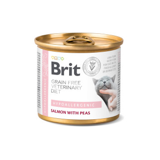 Вологий корм Brit GF VetDiet Hypoallergenic для котів, з харчовою алергією та непереносимістю, з лососем, 200 г - Інтернет-магазин спільних покупок ToGether