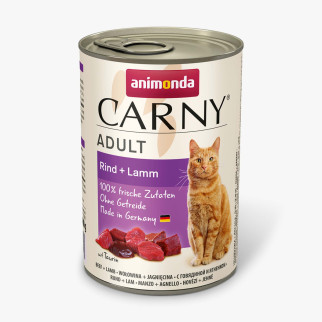 Вологий корм Animonda Carny для дорослих котів, з яловичиною та ягням, 400 г - Інтернет-магазин спільних покупок ToGether