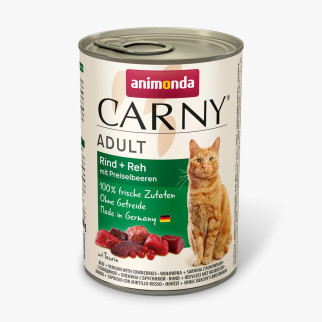 Вологий корм Animonda Carny для дорослих котів, з яловичиною, олениною та брусницею, 400 г - Інтернет-магазин спільних покупок ToGether