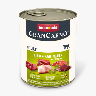 Вологий корм Animonda GranCarno для дорослих собак, з яловичиною, кроликом і травами, 800 г - Інтернет-магазин спільних покупок ToGether