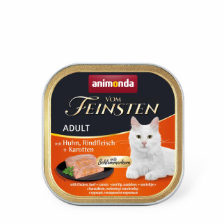 Вологий корм Animonda Vom Feinsten для дорослих котів, з куркою, яловичиною та морквою, 100 г - Інтернет-магазин спільних покупок ToGether