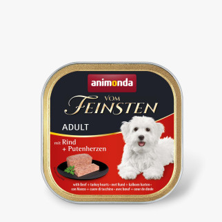 Вологий корм Animonda Vom Feinsten для дорослих собак, з яловичиною та індичачими серцями, 150 г - Інтернет-магазин спільних покупок ToGether
