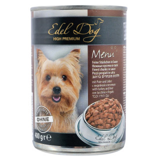 Вологий корм Edel Dog для собак, з індичкою і печінкою, 400 г - Інтернет-магазин спільних покупок ToGether