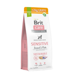 Корм Brit Care Dog Sustainable Sensitive для собак з чутливим травленням, з рибою та комахами, 12+2 кг - Інтернет-магазин спільних покупок ToGether