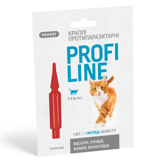 Краплі Provet Profiline для котів 4-8 кг, 1 піпетка 1,0 мл (інсектоакарицид) - Інтернет-магазин спільних покупок ToGether