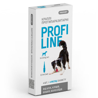 Краплі Provet Profiline для собак 10-20 кг, 4 піпетки по 2,0 мл (інсектоакарицид) - Інтернет-магазин спільних покупок ToGether