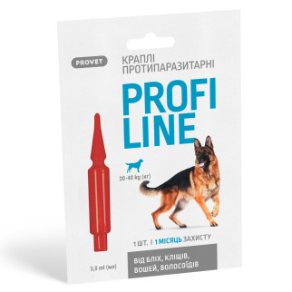 Краплі Provet Profiline для собак 20-40 кг, 1 піпетка 3,0 мл (інсектоакарицид) - Інтернет-магазин спільних покупок ToGether