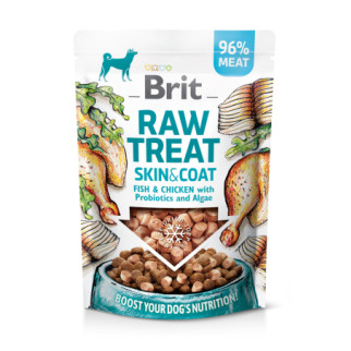 Ласощі для собак Brit Raw Treat freeze-dried Skin and Coat для шкіри та шерсті, риба і курка, 40 г - Інтернет-магазин спільних покупок ToGether