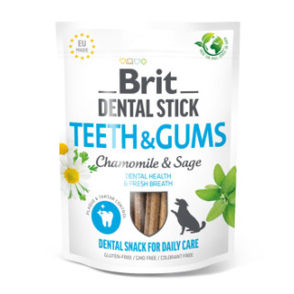 Ласощі для собак Brit Dental Stick Teeth & Gums здорові ясна та зуби, ромашка і шавлія, 7 шт, 251 г - Інтернет-магазин спільних покупок ToGether