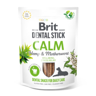 Ласощі для собак Brit Dental Stick Calm заспокійливі, коноплі та пустирник, 7 шт, 251 г - Інтернет-магазин спільних покупок ToGether