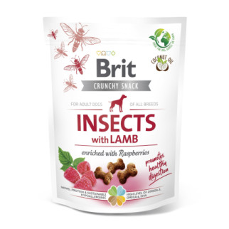 Ласощі для собак Brit Care Dog Crunchy Cracker Insects для травлення, комахи, ягня і малина, 200 г - Інтернет-магазин спільних покупок ToGether