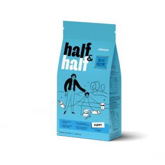 Корм сухий HalfHalf для цуценят усіх порід із яловичиною 2 кг - Інтернет-магазин спільних покупок ToGether