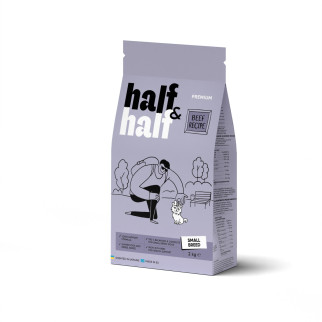Корм сухий HalfHalf для дорослих собак маленьких порід із яловичиною 2 кг - Інтернет-магазин спільних покупок ToGether