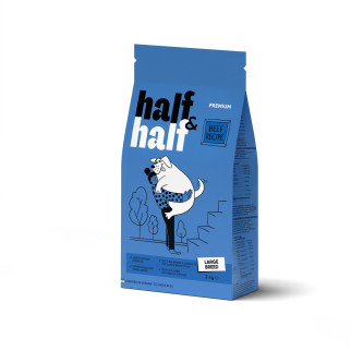 Корм сухий HalfHalf для дорослих собак великих порід із яловичиною 2 кг - Інтернет-магазин спільних покупок ToGether