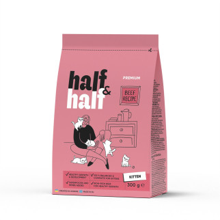 Корм сухий HalfHalf для кошенят з яловичиною 300 г - Інтернет-магазин спільних покупок ToGether