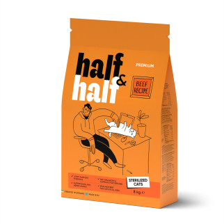 Корм сухий HalfHalf для стерилізованих котів із яловичиною 8 кг - Інтернет-магазин спільних покупок ToGether
