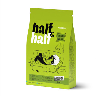 Корм сухий HalfHalf для котів із чутливим травленям з індичкою 8 кг - Інтернет-магазин спільних покупок ToGether