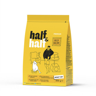 Корм сухий HalfHalf для дорослих котів із яловичиною 300 г - Інтернет-магазин спільних покупок ToGether