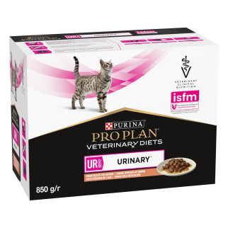 Вологий дієтичний корм PRO PLAN VETERINARY DIETS UR ST/OX Urinary для дорослих котів для розчинення та зниження утворення струвітних каменів з лососем 10х85 г - Інтернет-магазин спільних покупок ToGether