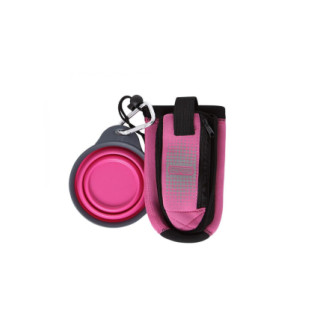Портативная сумка Dexas BottlePocket with Travel Cup со складной миской рожевий (dx30809) - Інтернет-магазин спільних покупок ToGether