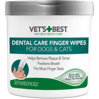 Серветки для догляду за ротовою порожниною Vet's Best Dental Care Finger Wipes для собак 50шт (vb00001) - Інтернет-магазин спільних покупок ToGether