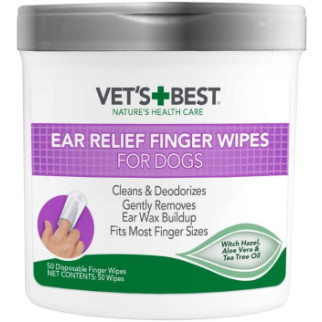 Серветки для чищення вух Vet`s Best Ear Relief Finger Wipes для собак 50шт (vb00000) - Інтернет-магазин спільних покупок ToGether