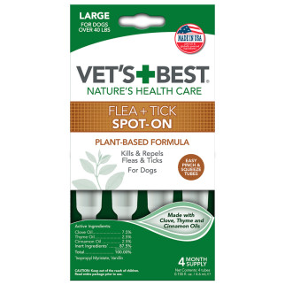 Краплі Vet's Best Flea&Tick Drops Large для собак вагою від 18 кг 4 туби (vb10520) - Інтернет-магазин спільних покупок ToGether