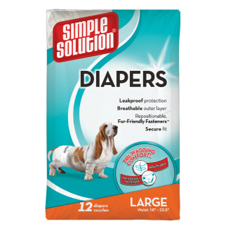 Гігієнічні підгузки для тварин Simple Solution Disposable Diapers Large великі 12шт L (SS10585) - Інтернет-магазин спільних покупок ToGether