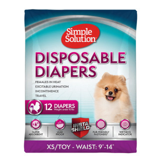 Гігієнічні підгузки для тварин Simple Solution Disposable Diapers Х-Small міні 12шт ХS (SS10650) - Інтернет-магазин спільних покупок ToGether