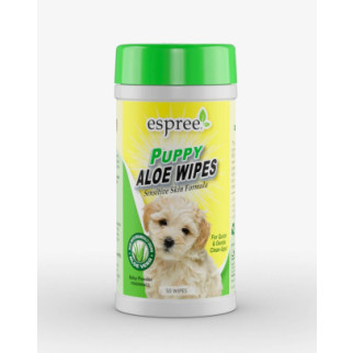 Серветки для цуценят Espree Puppy Aloe Wipes для чищення шкіри 50 шт. (E01422) - Інтернет-магазин спільних покупок ToGether