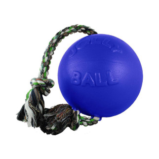 Іграшка для собак Jolly Pets М'яч з канатом Romp-n-roll 12 см Синій (645BB) - Інтернет-магазин спільних покупок ToGether