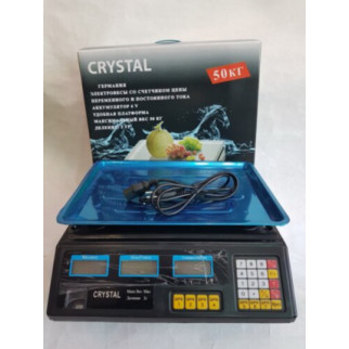 Торгові ваги електронні з калькулятором Crystal 50 kg 6V Чорний Найкраща ціна! - Інтернет-магазин спільних покупок ToGether