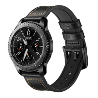 Ремінець BeWatch 22мм Силікон + Шкіра для Samsung Galaxy Watch 46mm | 3 45mm | Gear S3 Чорний (1230101) - Інтернет-магазин спільних покупок ToGether