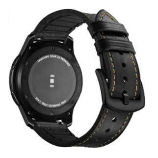 Ремінець BeWatch 22мм Силікон + Шкіра для смарт годинник універсальний Чорний (1230101) - Інтернет-магазин спільних покупок ToGether