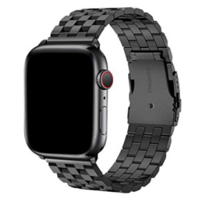 Браслет для Apple Watch series 3 4 | 5 | 6 із шириною корпусу 42|44mm Quadro сталевий Чорний BeWatch (1024401) - Інтернет-магазин спільних покупок ToGether