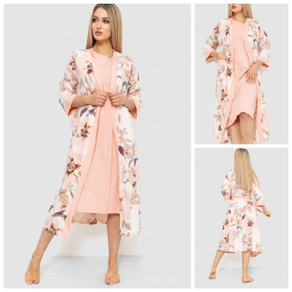 Комплект нічна сорочка + халат, колір персиковий, - Інтернет-магазин спільних покупок ToGether