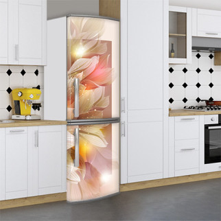 Наклейка на холодильник, квітковий мотив, 180х60 см - Лицьова (В), з ламінуванням - Інтернет-магазин спільних покупок ToGether