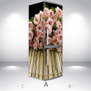 Вінілова наклейка на холодильник, троянди, 180х60 см - Лицьова + Ліва (А), з ламінуванням - Інтернет-магазин спільних покупок ToGether
