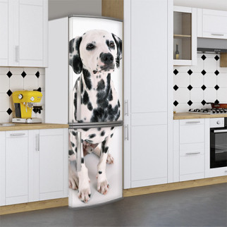 Вінілова наклейка на холодильник, із собакою далматинцем, 200х60 см - Лицьова (В), з ламінуванням - Інтернет-магазин спільних покупок ToGether