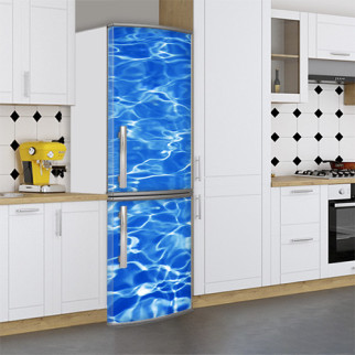 Наклейки на холодильник, текстура води, 180х60 см - Лицьова (В), з ламінуванням - Інтернет-магазин спільних покупок ToGether
