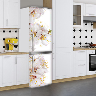 Наклейка на холодильник, квітуча вишня, 180х60 см - Лицьова (В), з ламінуванням - Інтернет-магазин спільних покупок ToGether