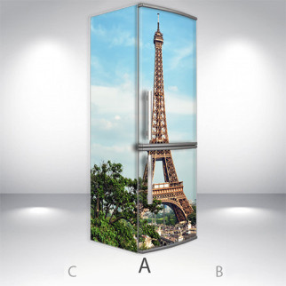 Наклейки на холодильник, Eiffel Башта, 180х60 см - Лицьова + Ліва (А), з ламінуванням - Інтернет-магазин спільних покупок ToGether