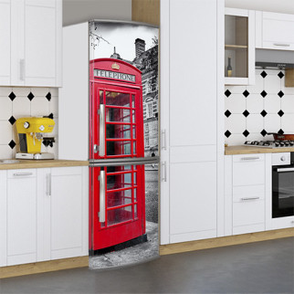 Вінілова наклейка на холодильник, будка телефонна, 180х60 см - Лицьова (В), з ламінуванням - Інтернет-магазин спільних покупок ToGether