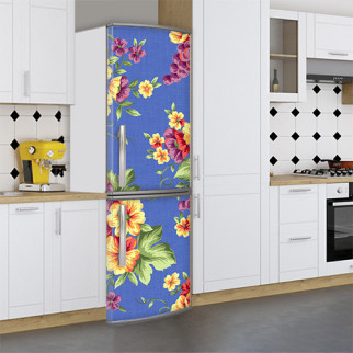 Наклейки на холодильник вінілова, квіти на гобелені, 180х60 см - Лицьова (В), з ламінуванням - Інтернет-магазин спільних покупок ToGether